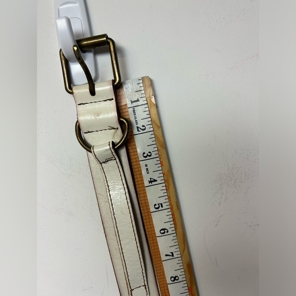 GAP Y2K 90’s White Boho wide Cowgirl Western genuine leather Belt size M - Picture 7 of 9